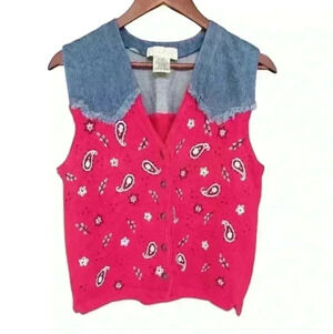 Mandal Bay Knit/Denim Vest